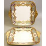 De Lamerie Fine Bone China heavily gilded Countess Floribunda patterned Square Handled serving