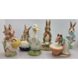 Beswick Beatrix Potter Bb3 figures to include Peter Rabbit, Mrs Rabbit & Bunnies, Fierce Bad Rabbit,