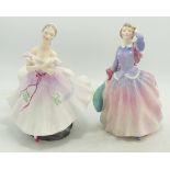 Royal Doulton Lady Figures The Ballerina Hn2116 & Blithe Morning HN2021(2)