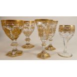 De Lamerie Fine crystal heavily gilded non matching glass ware, specially made high end quality