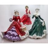 Royal Doulton for Compton Woodhouse Figures Wintertime CW765, Christmas Shopping CW920 both
