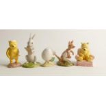 Royal Doulton Winnie The Pooh Figures Kanga, and Roo, Piglet & the Balloon, Pooh lights the