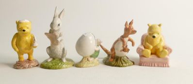 Royal Doulton Winnie The Pooh Figures Kanga, and Roo, Piglet & the Balloon, Pooh lights the