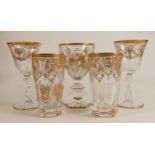 De Lamerie Fine crystal heavily gilded non matching glass ware, specially made high end quality