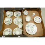 Royal Doulton Floral Art Deco H3955 Decorated tea ware including 6 trio's, sandwich plates,