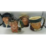 Royal Doulton Large Character Jugs Friar Tuck , Tony Weller, The Walrus & Carpenter D6600 &