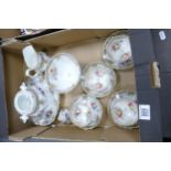 19th Century Hand Decorated Floral Tea & dinnerware