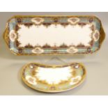 De Lamerie Fine Bone China heavily gilded Countess Floribunda patterned crescent shaped side plate &