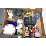 A mixed collection of items to include floral tea ware, Wedgwood, Kodak camera etc (2 trays)