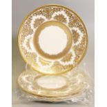 De Lamerie Fine Bone China heavily gilded Exotic Garden patterned Dessert plates , specially made