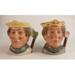 Royal Doulton Character Jugs to include Henry V Yellow Crown & Henry V D6671, both seconds(2)