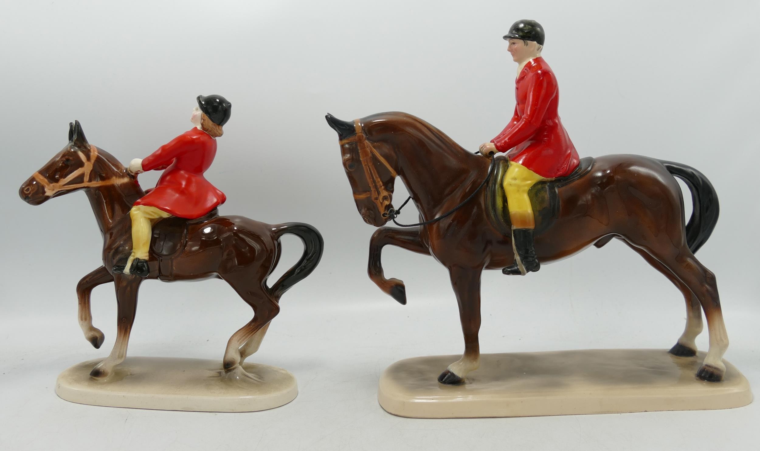 Hertwig Katzhutte Huntsman & Girl on Pony, tallest 22cm(2)