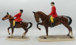 Hertwig Katzhutte Huntsman & Girl on Pony, tallest 22cm(2)