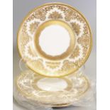 De Lamerie Fine Bone China heavily gilded Exotic Garden patterned side plates , specially made