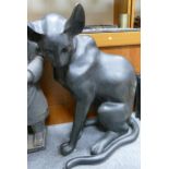 Very large Bronze Siamese cat statue, height 60cm