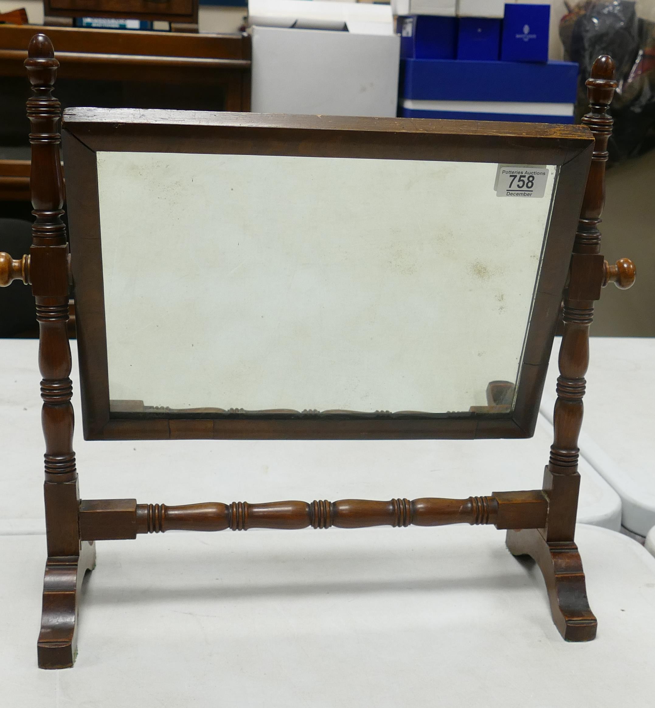 Mahogany framed Dressing Table Mirror, height 46cm