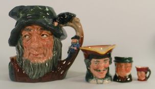 Royal Doulton Character Jugs including Large Rip Van Winkle D6438, small Dick Turpin, Miniature Mr