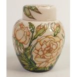 Moorcroft Madam Rose ginger jar . Trail piece dated 25/4/18, height 15cm