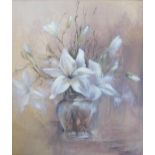 Marita Meyer South African 20th century, still life with flowers, signed oil on board. Frame size