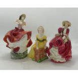 Royal Doulton Lady Figures Cheryl Hn3253, Top o the Hill Hn1834 & Judith Hn2278(3)