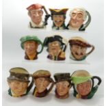 Royal Doulton Small Character Jugs The Lawyer, The Blacksmith, Dick Turpin, Town Crier, Sairey Gamp,
