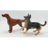 Beswick Irish Setter 966 & Alsatian 3073(2)