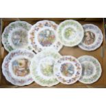 Two sets of Four Royal Doulton Brambly hedge season plates. Large and small size