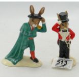 Royal Doulton Bunnykins figures matador DB281 and Ringmaster DB164, both limited editions. (2)