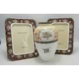 Wedgwood Harlequin Jewel Patterned Vase & Picture Frames, height of vase 19cm(3)