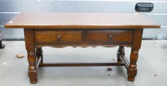Modern Oak Two Drawer Coffee Table, length 114cm