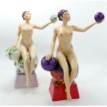 Two Kevin Francis / Peggy Davies Limited Edition Figures Isadora Both Over painted by Vendor(2)