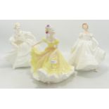 Royal Doulton Lady Figure Nancy HN2955, second Ninette HN2379 & Coalport similar item(3)