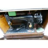 Cased Singer Hand Crank Sewing Machine