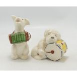 Beswick Dog with Drum 812 & Dog Playing Accordion 811(2)