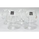 Boxed Atlantis Crystal Evora Patterned Brandy Glasses x 4