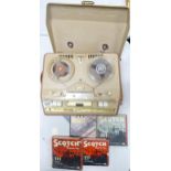 Stella Branded Vintage Reel to Reel tape player together with spooled Magnetic tape including The