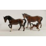 Beswick Mare 976( broken leg), Jogging Mare( nip to ear) & stretched Foal(3)