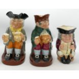 Royal Doulton Large Character Jugs Jolly Toby, Happy Jon & Old Charlie(3)