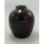 Royal Doulton Flambe Vase, seconds with handwritten Noonday Heat txt marked to base, height 14cm