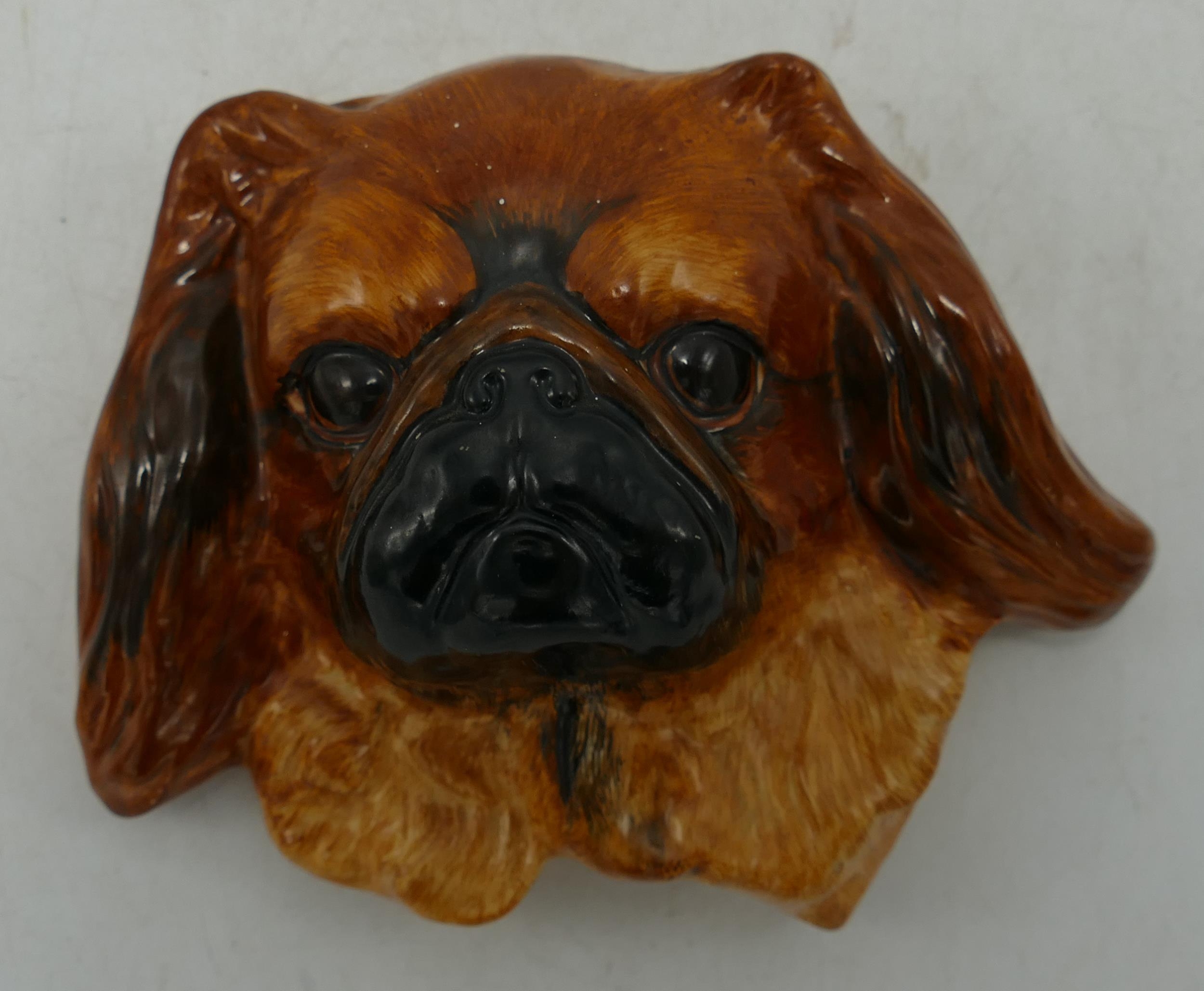 Crown Devon Fieldings Champion Pekingese Dog Bust Toydom Man-Zee Wall Plaque