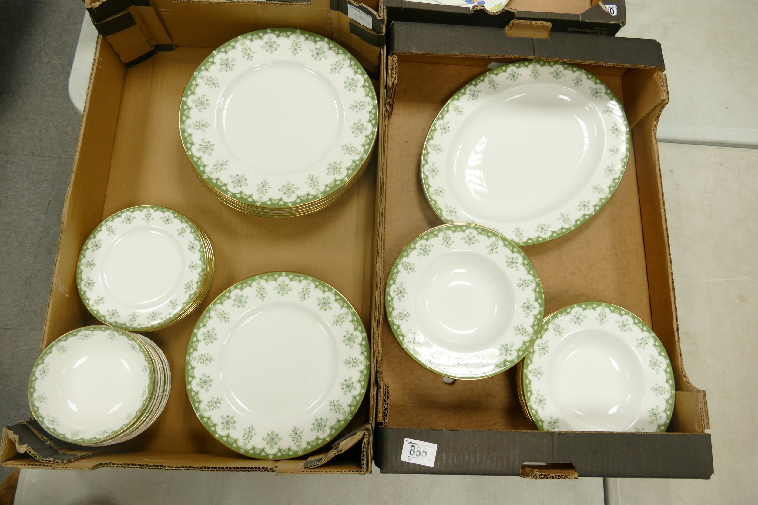 Royal Doulton Ashmont Patterned dinner ware including, dinner plates, rimmed bowls, salad plates