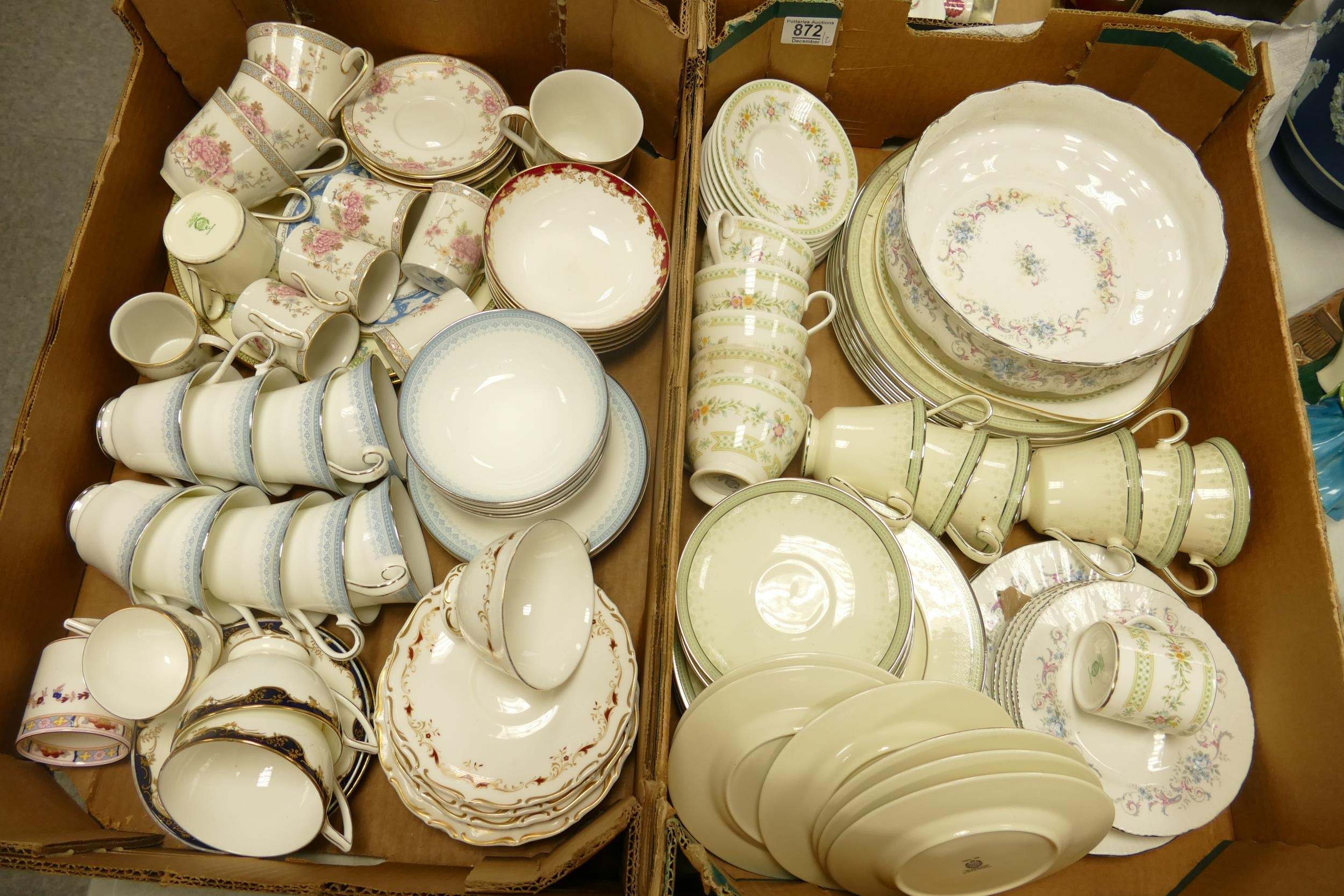 A mixed collection of Royal Doulton , Minton and similar tea ware including patterns Wimbledon,