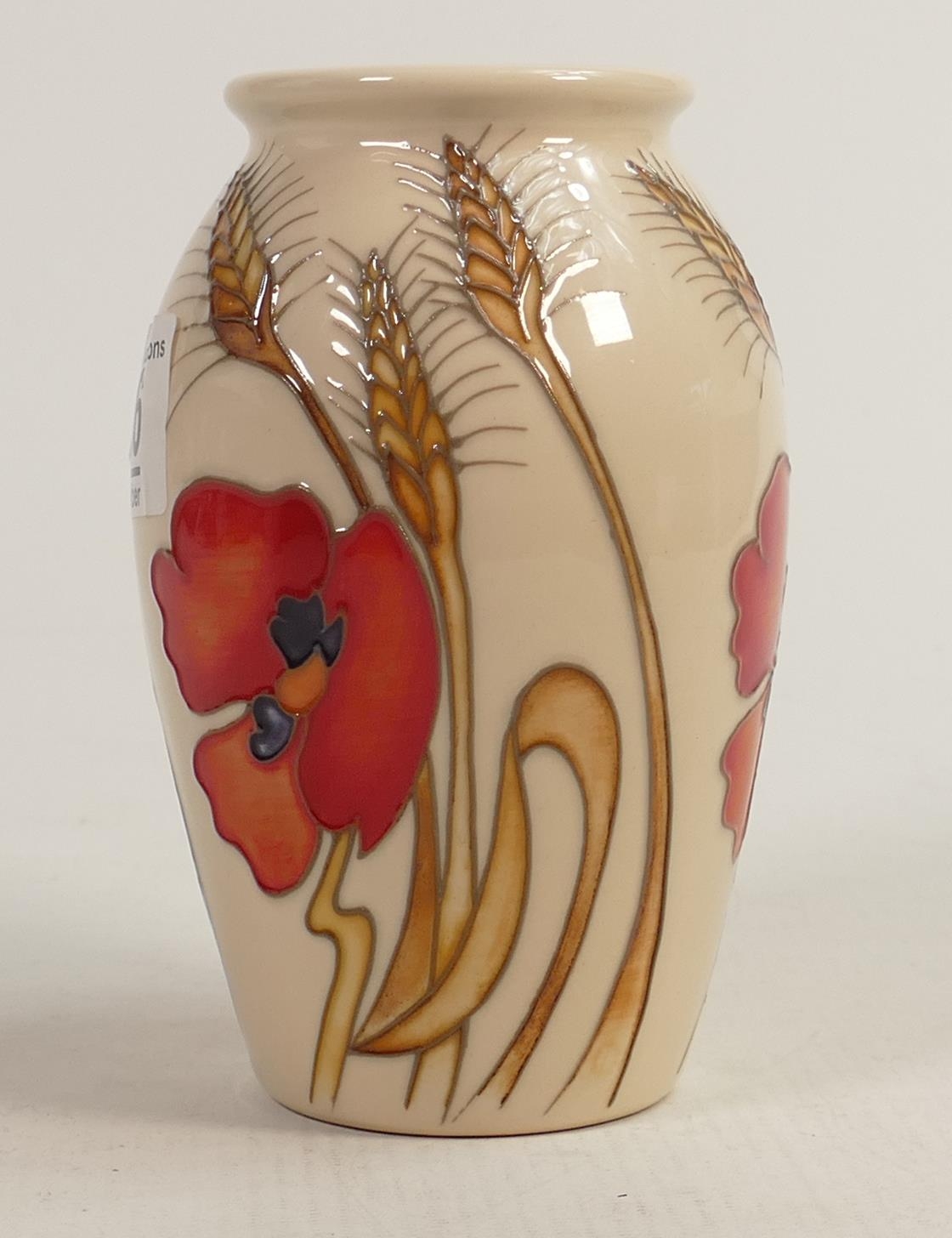 Moorcroft Harvest Poppy vase, Designed by Emma Bossons, height 12.5cm