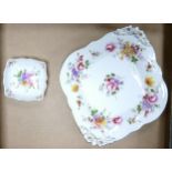 Royal Crown Derby Posies Patterned Rectangular Bowl & similar pin dish, largest diameter 22cm