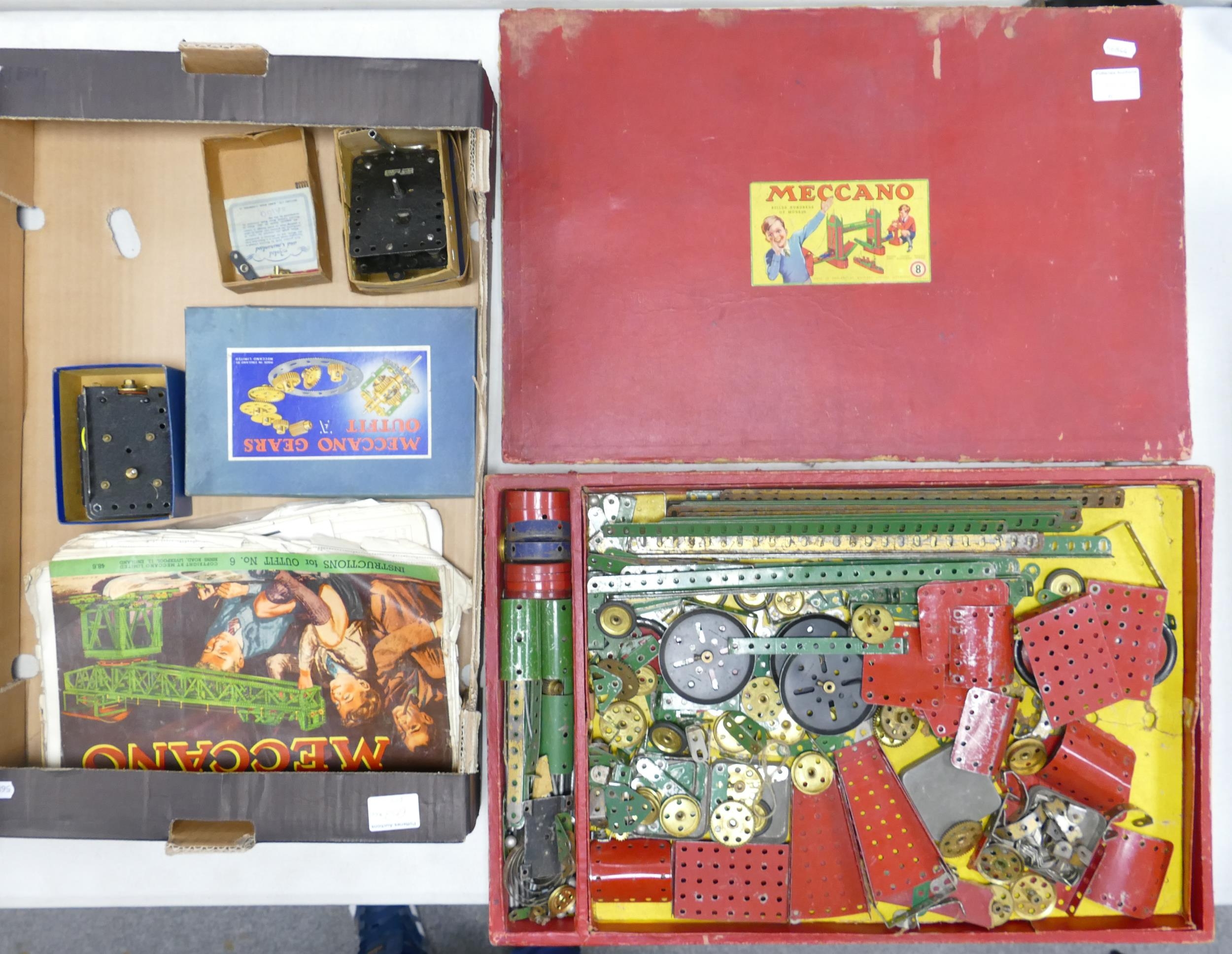 Comprehensive collection of early Meccano boxed sets, includes sets; 8, 8a, original wooden cased