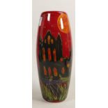 Anita Harris large Whitby Abbey by Moonlight skittle vase. Gold signed to base, height 25cm