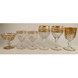 De Lamerie Fine crystal heavily gilded non matching glass ware, specially made high end quality