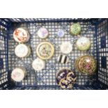 A collection of Wedgwood Aynsley Spode & Similar decorative lidded boxes & pill boxes