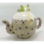 Lorna Bailey Ceramics - The Christmas Pudding teapot, 19cm high. Mark on bottom "HZ", 15/12/04