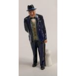 Royal Doulton figure Winston Churchill HN3057. rare colourway blue suit & multi coloured